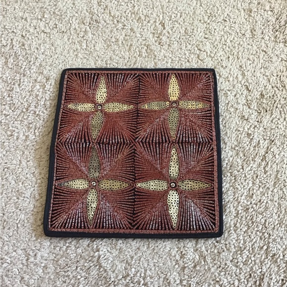 NWOT red/black/gold detail decorated wallet - Picture 2 of 3